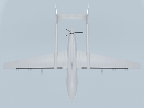 Two-beam UAV of the reverse sweep of the wing Conceptual model 3D Модель