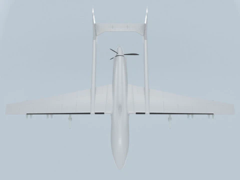 Two-beam UAV of the reverse sweep of the wing Conceptual model 3D Model