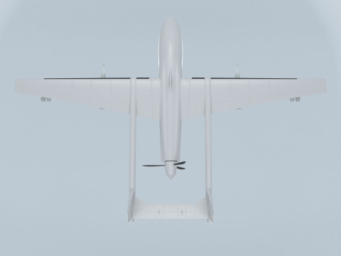 Two-beam UAV of the reverse sweep of the wing Conceptual model 3D Модель