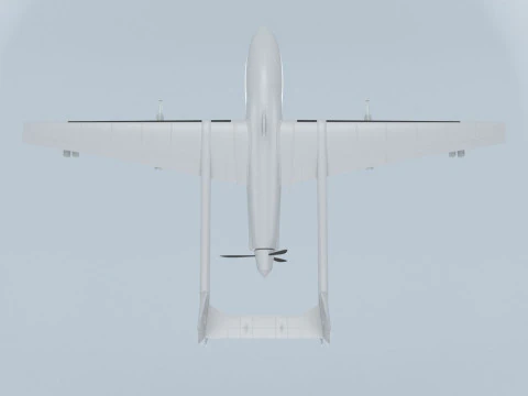 Two-beam UAV of the reverse sweep of the wing Conceptual model 3D Model