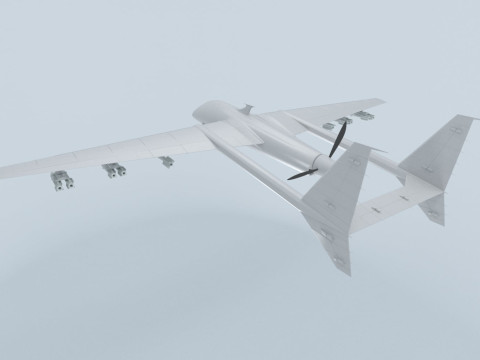 Two-beam UAV of the reverse sweep of the wing Conceptual model 3D Модель