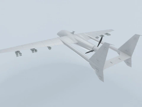 Two-beam UAV of the reverse sweep of the wing Conceptual model 3D Model