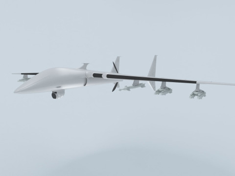 Two-beam UAV of the reverse sweep of the wing Conceptual model 3D Модель