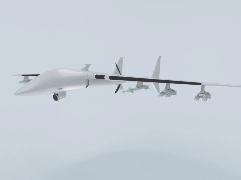 Two-beam UAV of the reverse sweep of the wing Conceptual model 3D Model