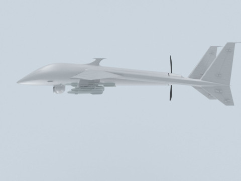 Two-beam UAV of the reverse sweep of the wing Conceptual model 3D Модель