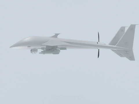 Two-beam UAV of the reverse sweep of the wing Conceptual model 3D Model