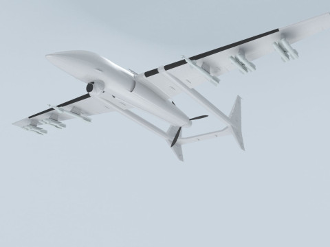 Two-beam UAV of the reverse sweep of the wing Conceptual model 3D Модель