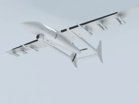 Two-beam UAV of the reverse sweep of the wing Conceptual model 3D Model