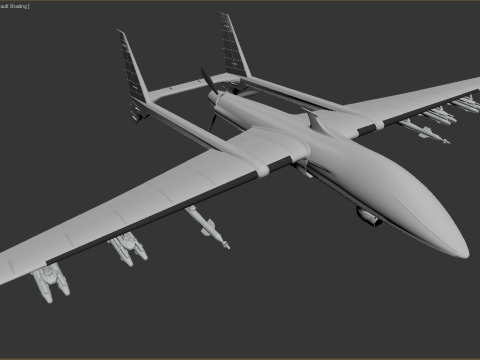Two-beam UAV of the reverse sweep of the wing Conceptual model 3D Модель