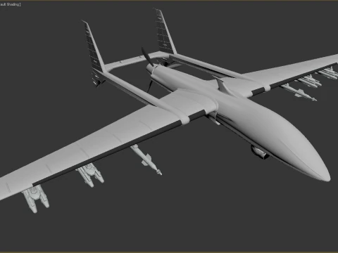 Two-beam UAV of the reverse sweep of the wing Conceptual model 3D Model
