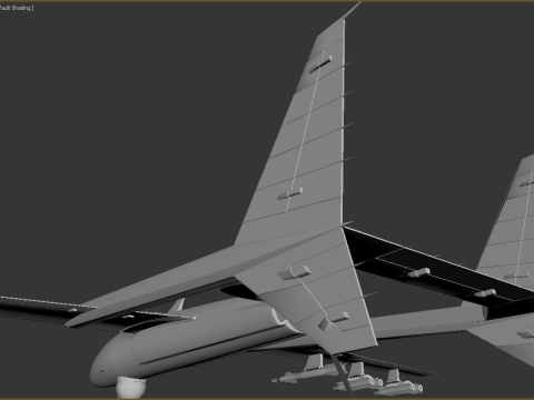 Two-beam UAV of the reverse sweep of the wing Conceptual model 3D Модель