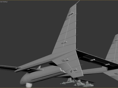 Two-beam UAV of the reverse sweep of the wing Conceptual model 3D Model