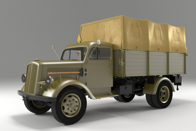 Opel Blitz -1940 3DsMax 2021 V-Ray Modelo 3D .c4d .max .obj .3ds .fbx .stl .blend 