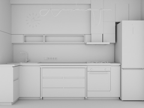 Kitchen detailed model - 3DsMax 2021 V-Ray 3D Model