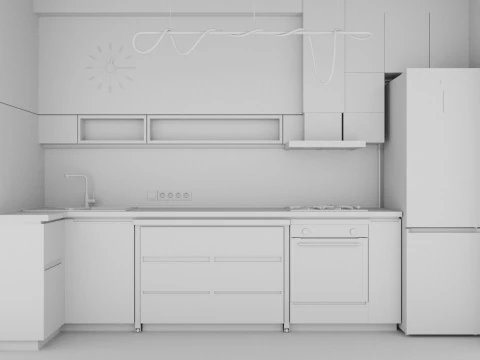 Kitchen detailed model - 3DsMax 2021 V-Ray 3D Model