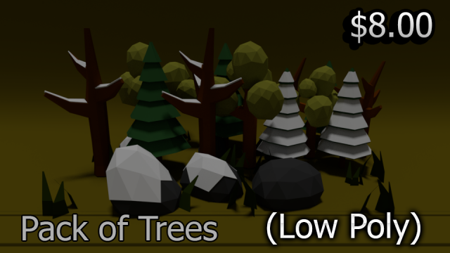 pack of trees low poly Modelo 3D .c4d .max .obj .3ds .fbx .stl .blend 