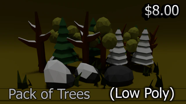pack of trees low poly 3D Model .c4d .max .obj .3ds .fbx .stl .blend 