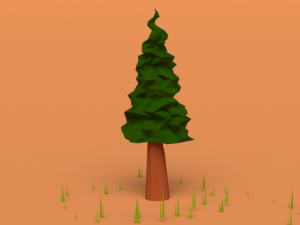 low poly wood rock grass 3D मॉडल