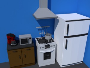 low poly kitchen collection 3D Model