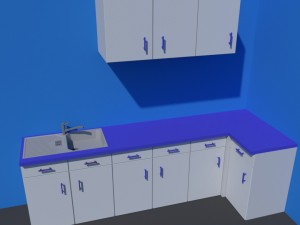 low poly kitchen collection 3D Model