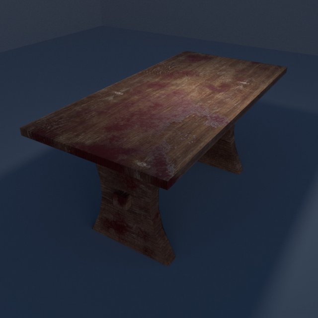 bloody table 3D Model .c4d .max .obj .3ds .fbx .stl .blend 