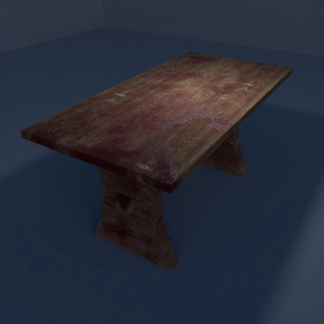 bloody table 3D Model .c4d .max .obj .3ds .fbx .stl .blend 