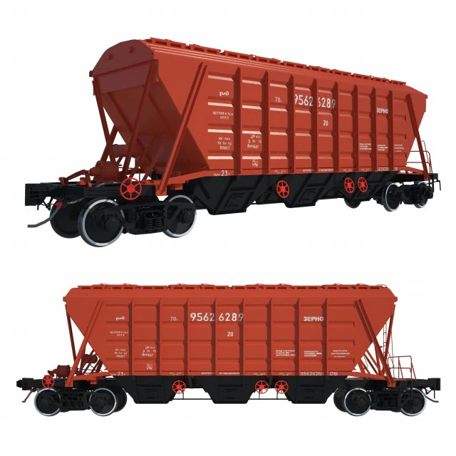 train car hopper 19-752 3D Model .c4d .max .obj .3ds .fbx .stl .blend