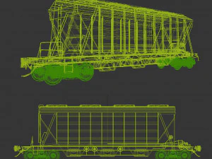 train car hopper 19-752 3D Model