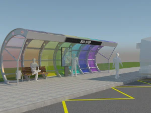 modern bus stop pavilion 3D Model