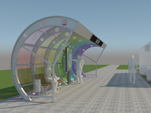 modern bus stop pavilion 3D Модель