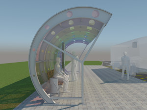 modern bus stop pavilion 3D Модель