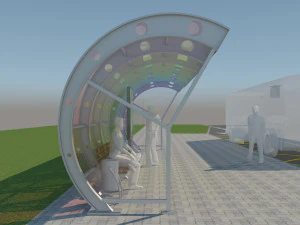 modern bus stop pavilion 3D Model