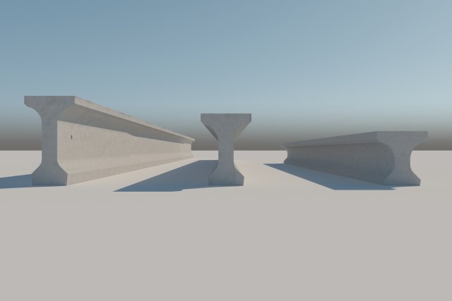 reinforced concrete road i-beams Modelo 3D .c4d .max .obj .3ds .fbx .stl .blend 