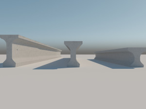 reinforced concrete road i-beams 3D Model