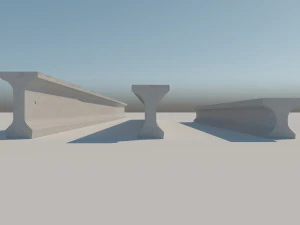 железобетонные дорожные двутавровые балки 3D Модель