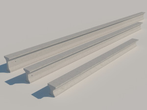 reinforced concrete road i-beams Modelo 3D