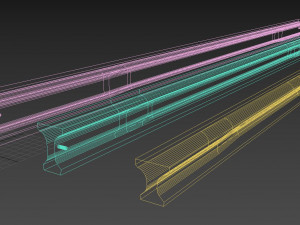 reinforced concrete road i-beams Modelo 3D