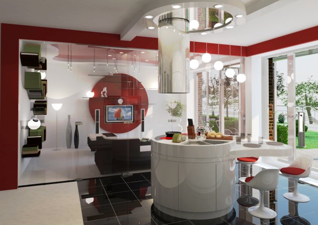 modern dining room interior Modèle 3D .c4d .max .obj .3ds .fbx .stl .blend 