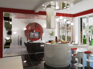 interno moderno della sala da pranzo Modello 3D