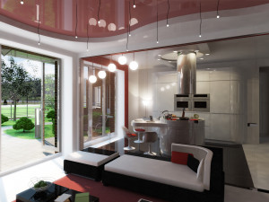 modern dining room interior Modèle 3D