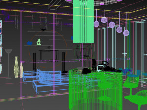 modern dining room interior Modèle 3D