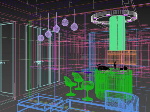 modern dining room interior Modèle 3D