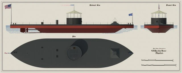 uss monitor ironclad 3D Model .c4d .max .obj .3ds .fbx .stl .blend 