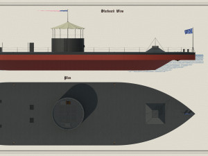 uss monitor ironclad 3D Model