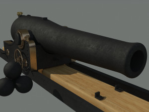 11-inch Dahlgren Cannon 3D Model