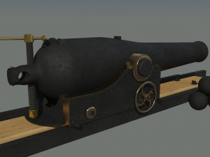 11-inch Dahlgren Cannon 3D Model