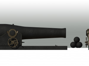 11-inch Dahlgren Cannon 3D Model