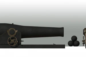 11-inch Dahlgren Cannon 3D Model
