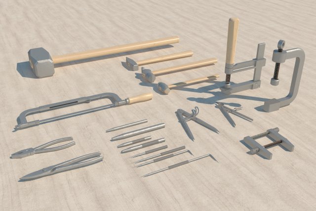 hand tools vol1 Model 3D .c4d .max .obj .3ds .fbx .stl .blend 