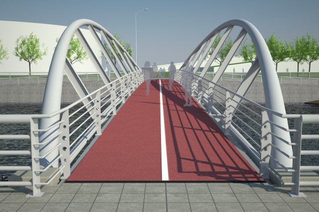 pedestrian bridge 48m 3D Model .c4d .max .obj .3ds .fbx .stl .blend 